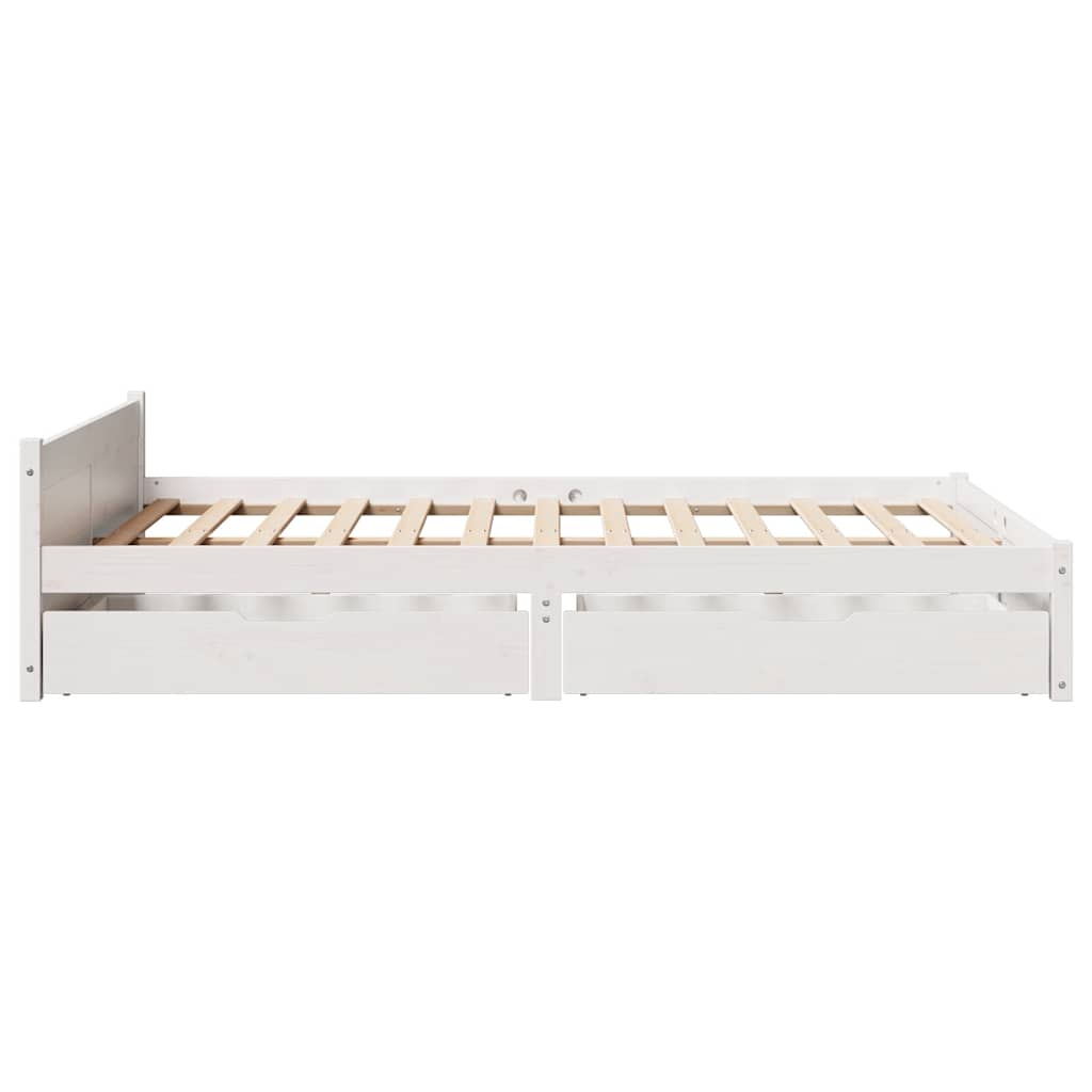 vidaXL Rama łóżka bez materaca, biała, 140x190 cm, lite drewno sosnowe