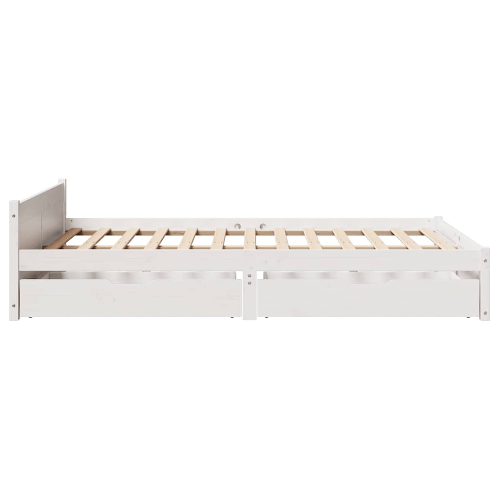 vidaXL Rama łóżka bez materaca, biała, 150x200 cm, lite drewno sosnowe