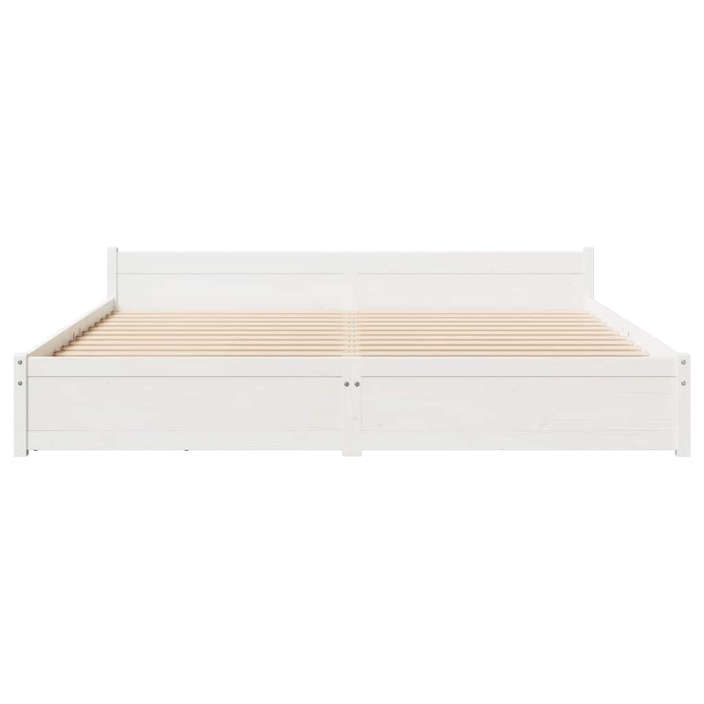 vidaXL Rama łóżka bez materaca, biała, 180x200 cm, lite drewno sosnowe