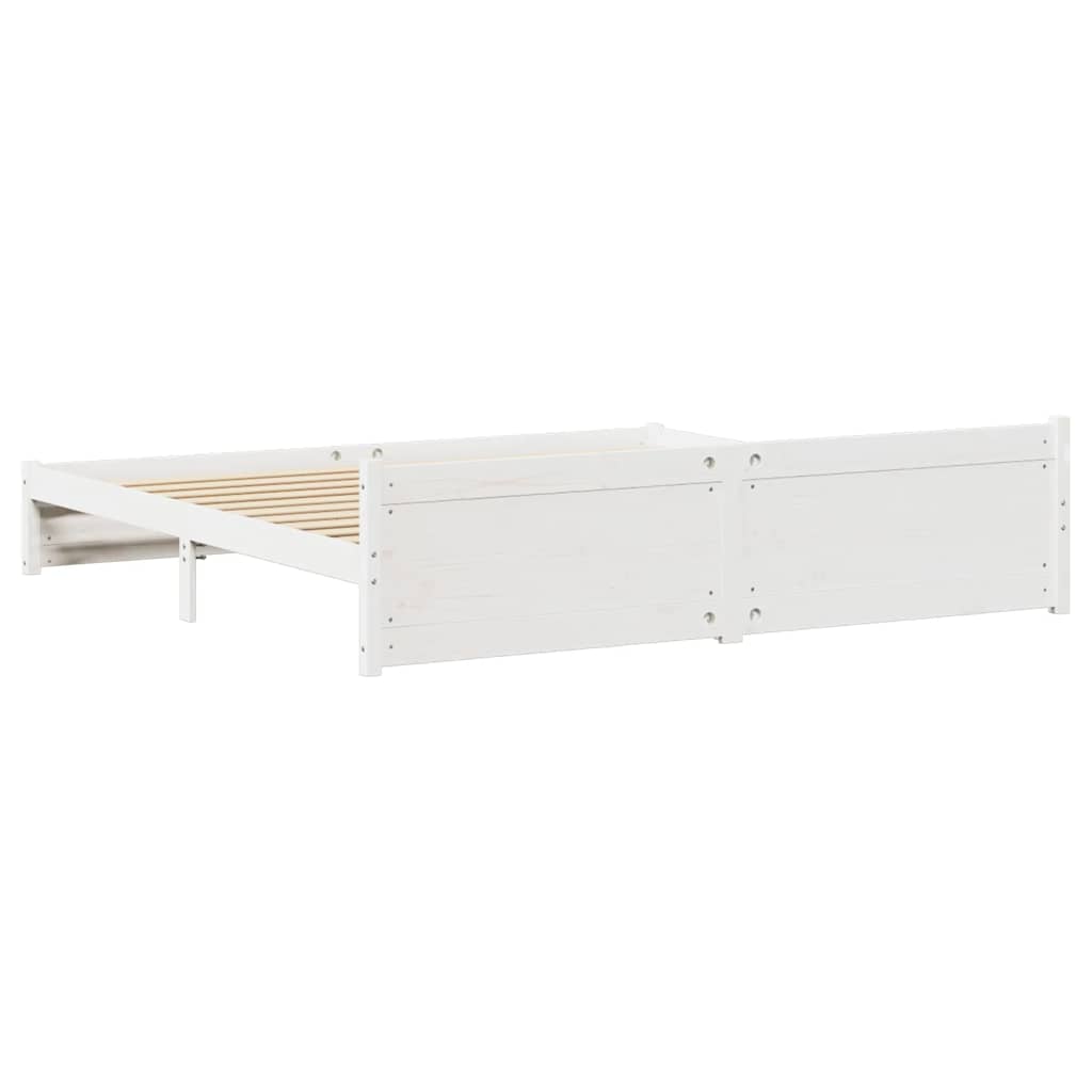vidaXL Rama łóżka bez materaca, biała, 180x200 cm, lite drewno sosnowe