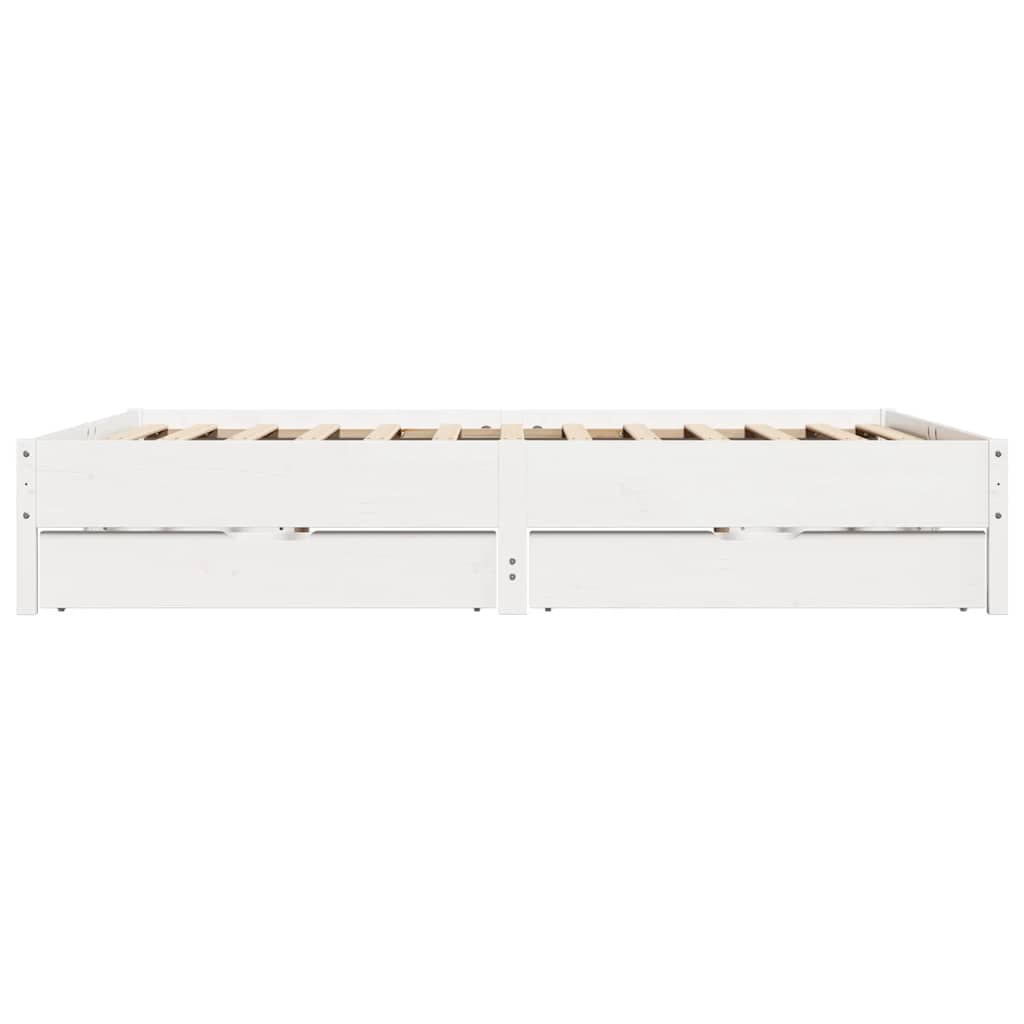 vidaXL Łóżko bez materaca, białe, 200x200 cm, lite drewno sosnowe