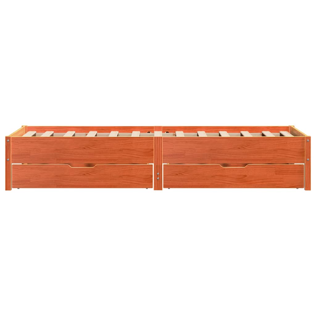 vidaXL Rama łóżka bez materaca, woskowy brąz, 100x200 cm, lita sosna