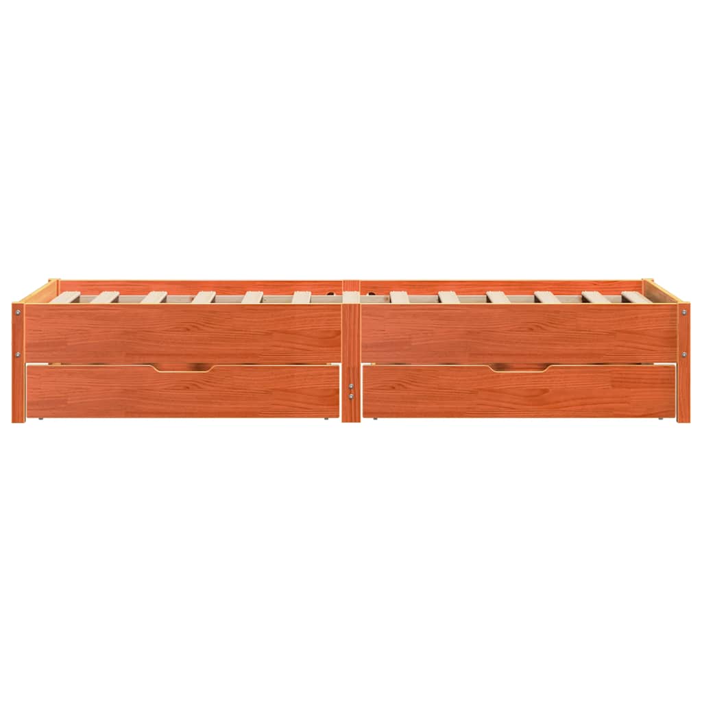 vidaXL Rama łóżka bez materaca, woskowy brąz, 90x190 cm, sosnowa