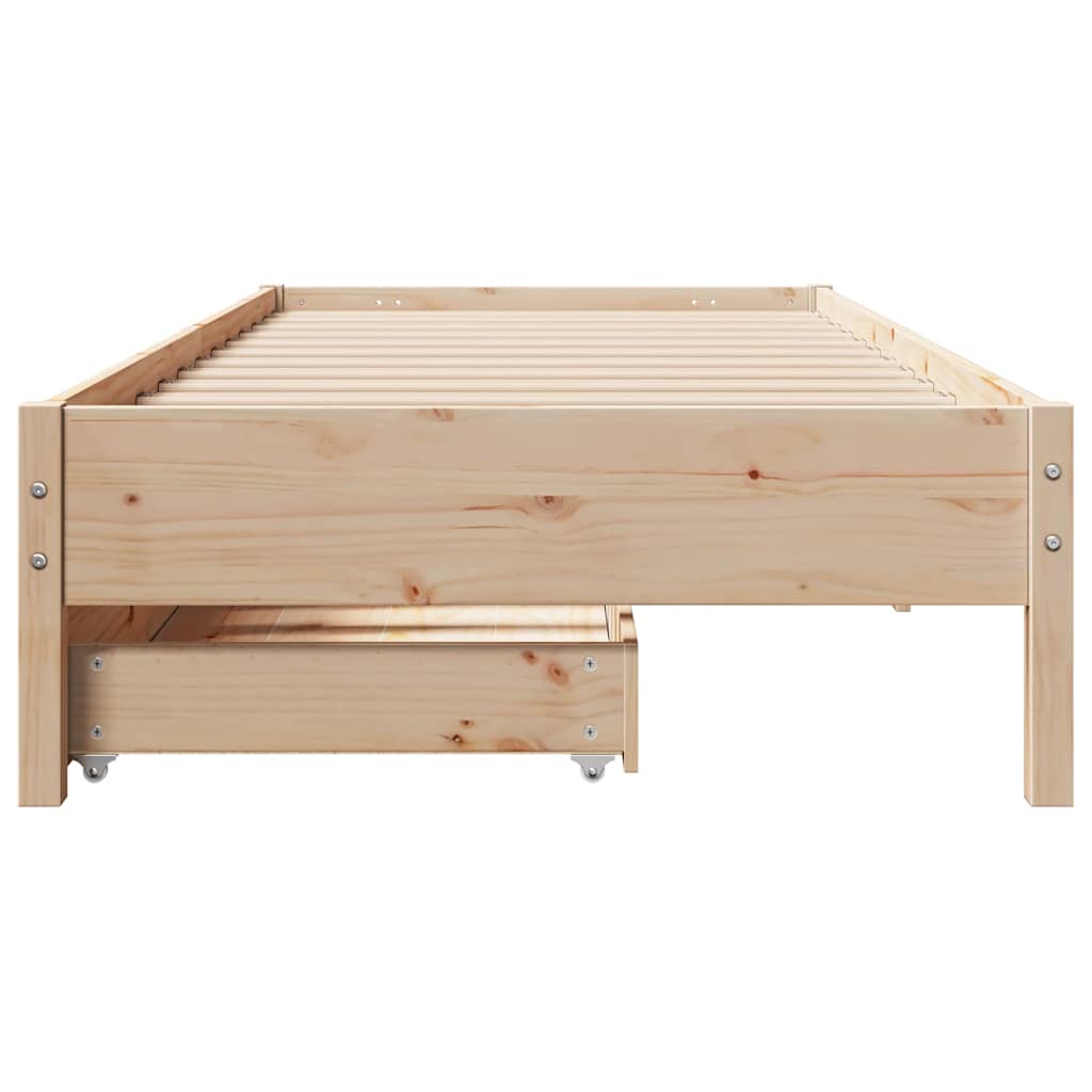 vidaXL Rama łóżka bez materaca, 75x190 cm, lite drewno sosnowe