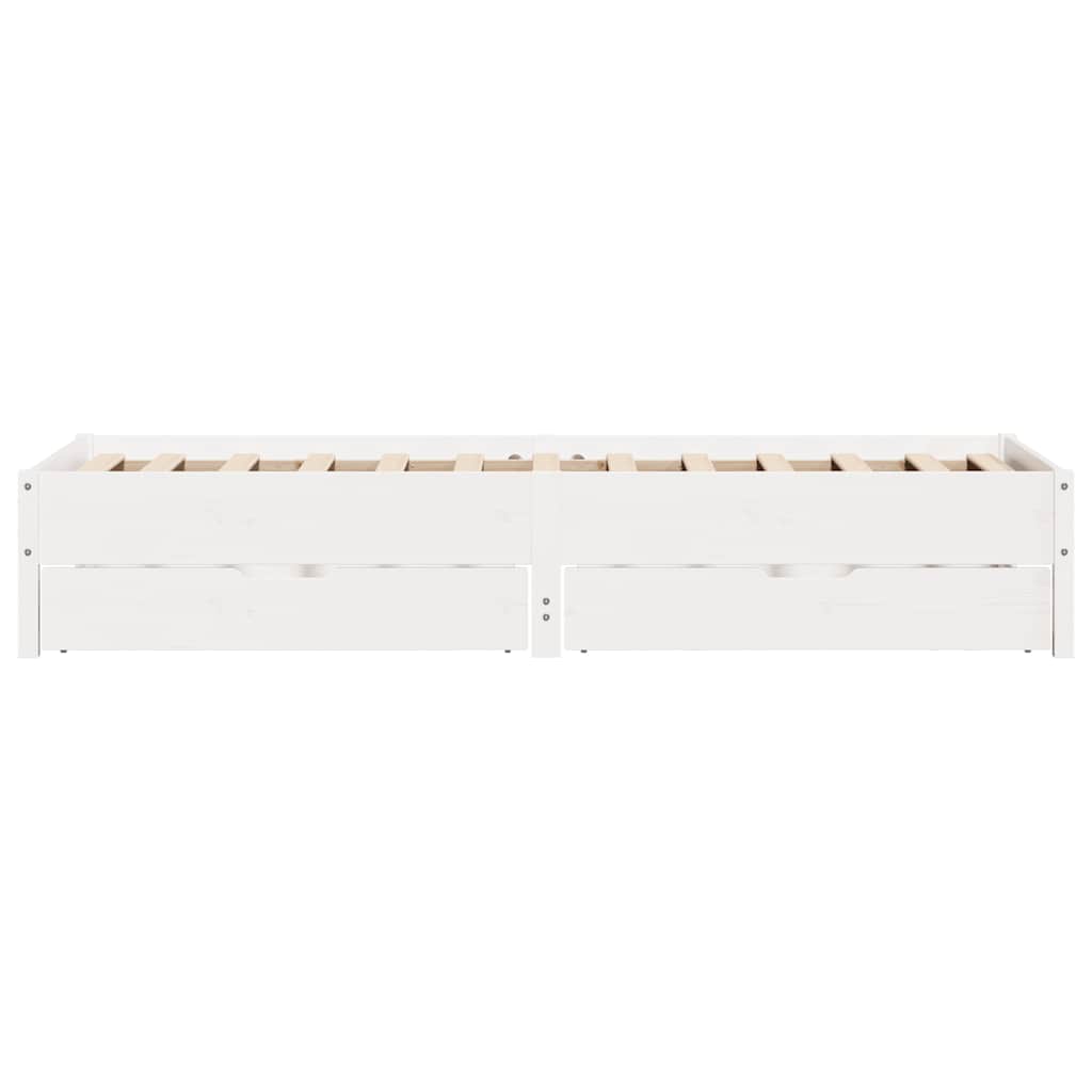 vidaXL Rama łóżka bez materaca, biała, 75x190 cm, lite drewno sosnowe