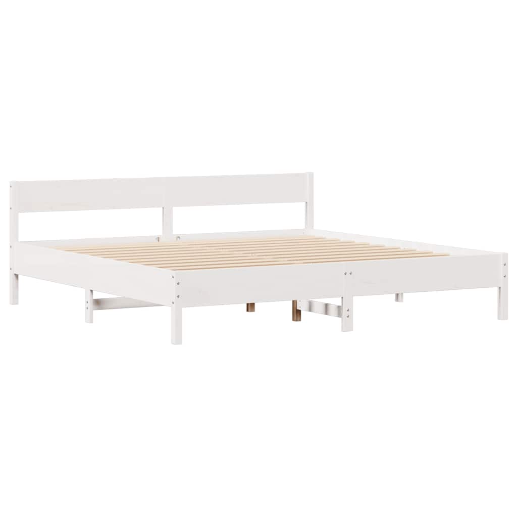 vidaXL Rama łóżka bez materaca, biała, 180x200 cm, lite drewno sosnowe