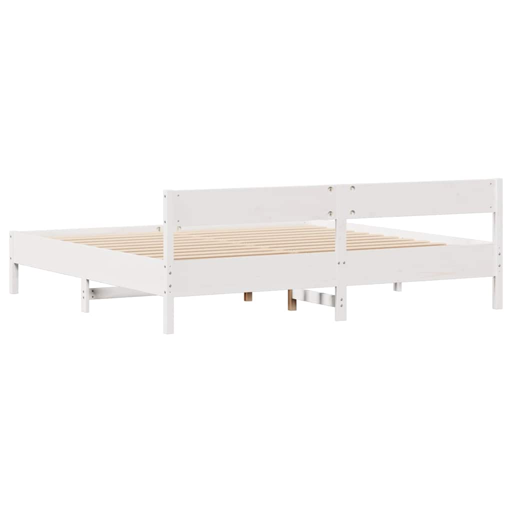 vidaXL Rama łóżka bez materaca, biała, 180x200 cm, lite drewno sosnowe