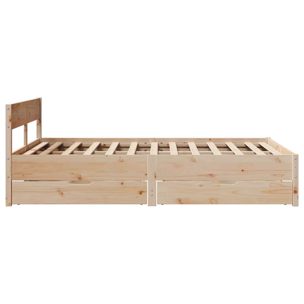 vidaXL Rama łóżka bez materaca, 140x190 cm, lite drewno sosnowe