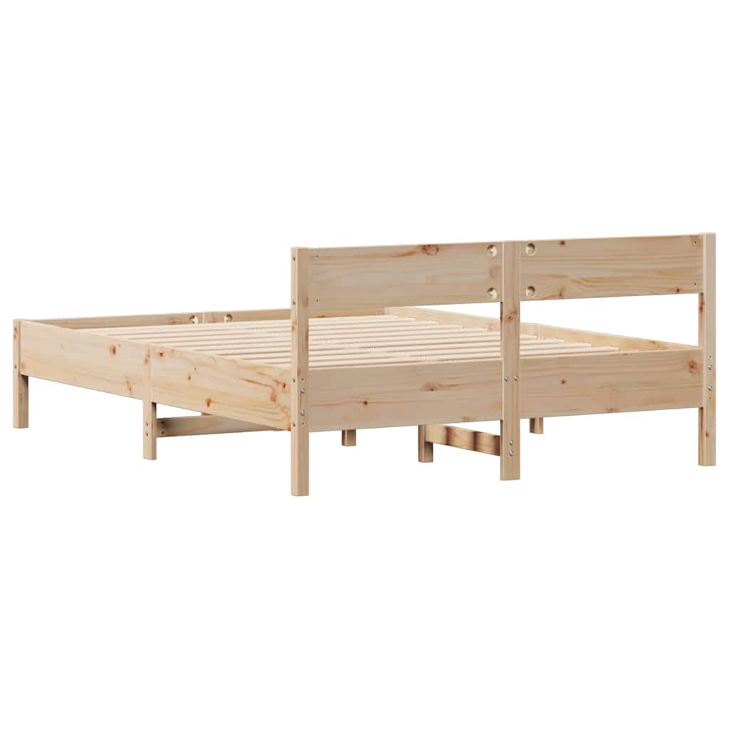 vidaXL Rama łóżka bez materaca, 140x190 cm, lite drewno sosnowe