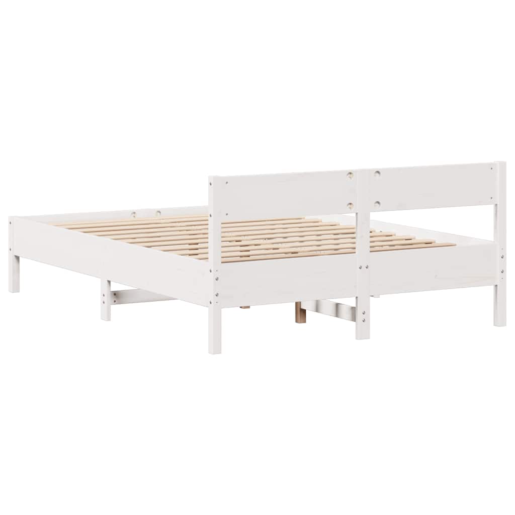 vidaXL Rama łóżka bez materaca, biała, 120x190 cm, lite drewno sosnowe