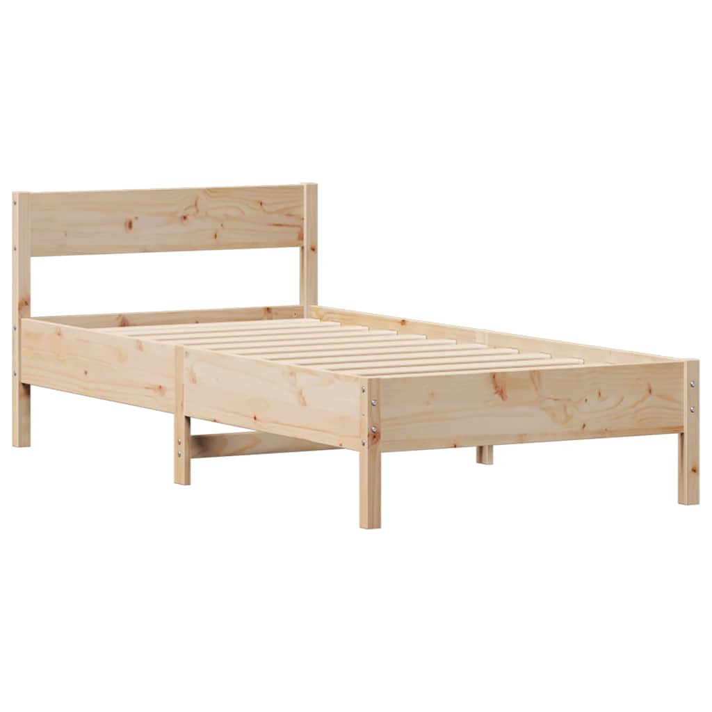 vidaXL Rama łóżka bez materaca, 75x190 cm, lite drewno sosnowe