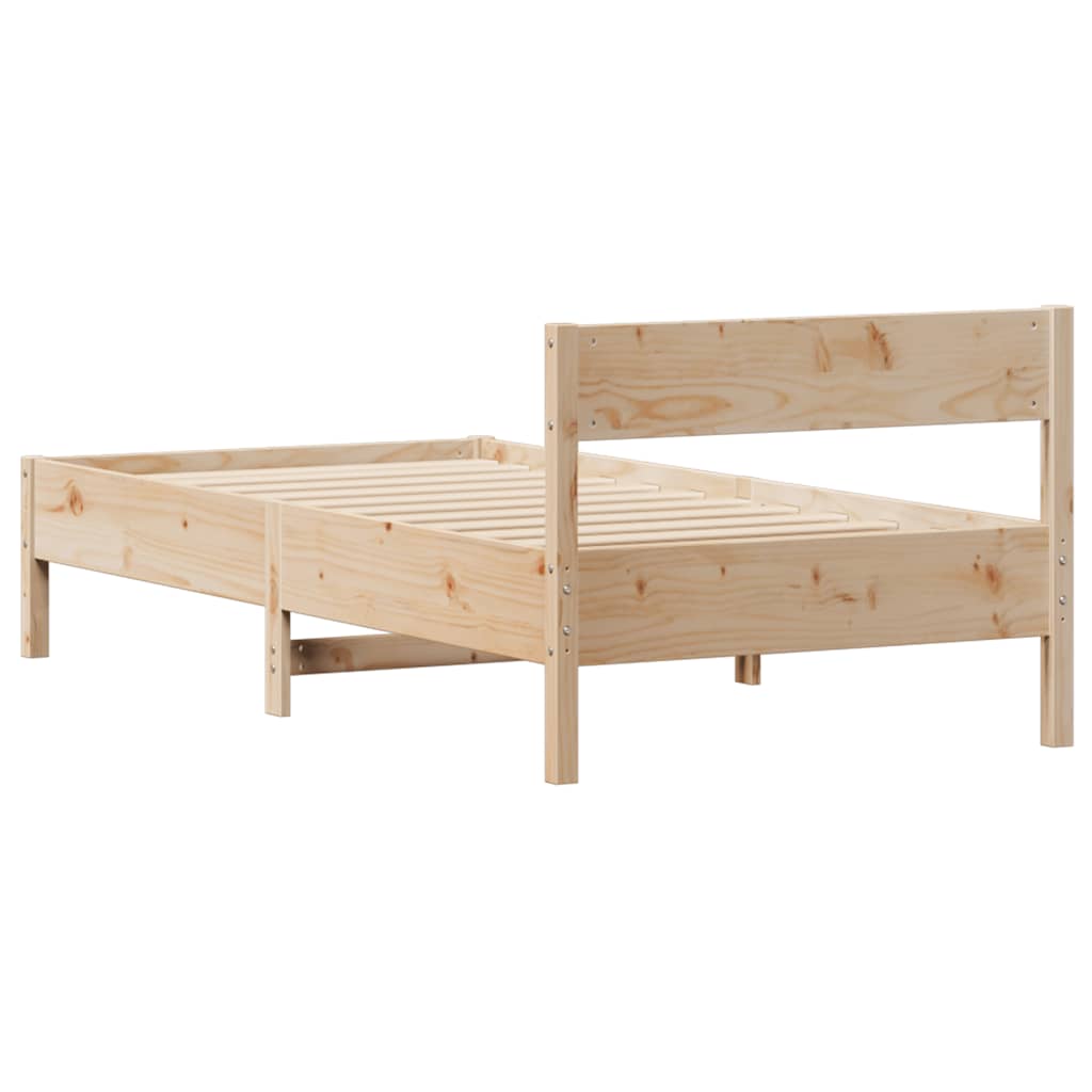 vidaXL Rama łóżka bez materaca, 75x190 cm, lite drewno sosnowe