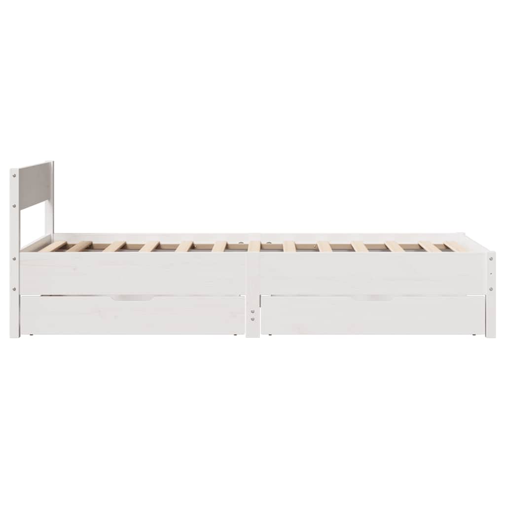 vidaXL Rama łóżka bez materaca, biała, 75x190 cm, lite drewno sosnowe