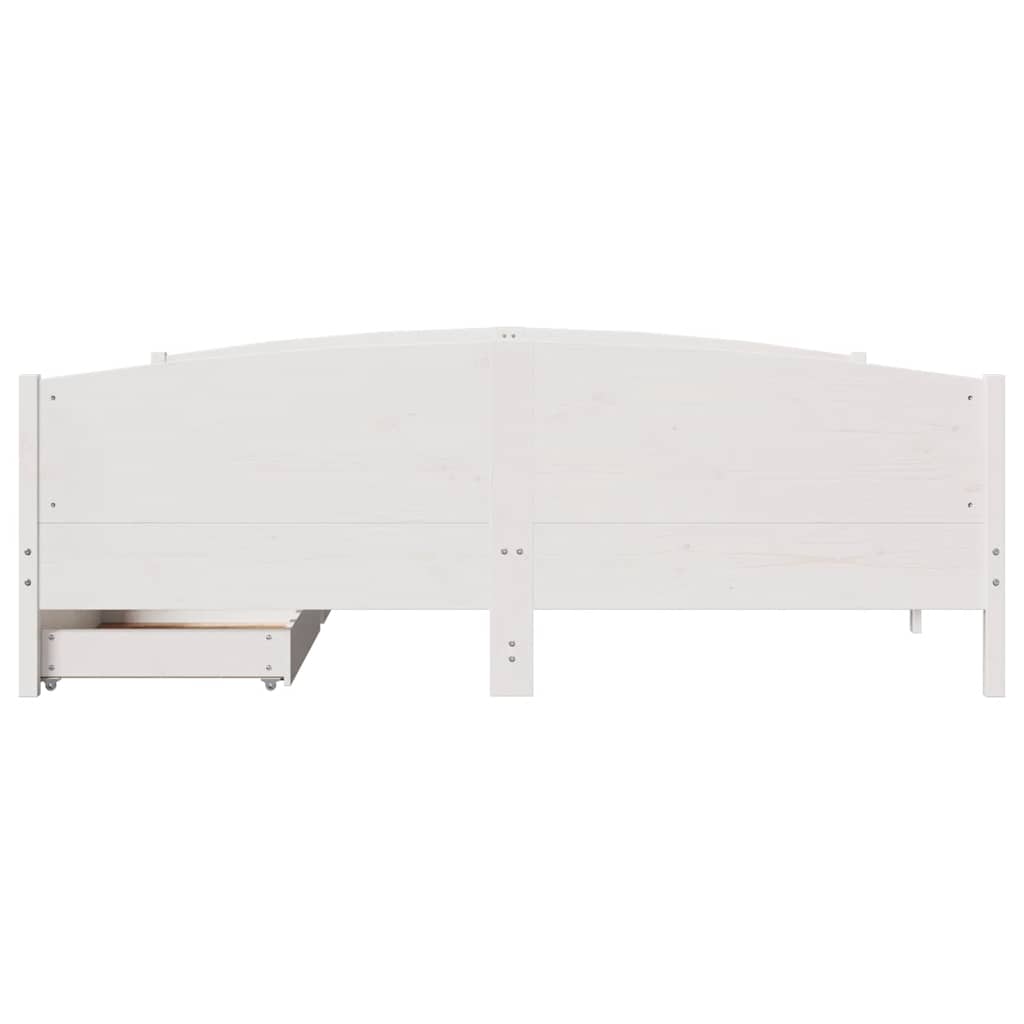 vidaXL Łóżko bez materaca, białe, 200x200 cm, lite drewno sosnowe