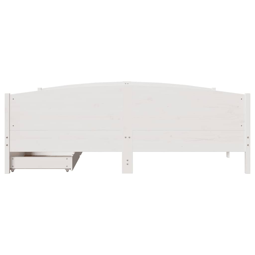 vidaXL Rama łóżka bez materaca, biała, 160x200 cm, lite drewno sosnowe