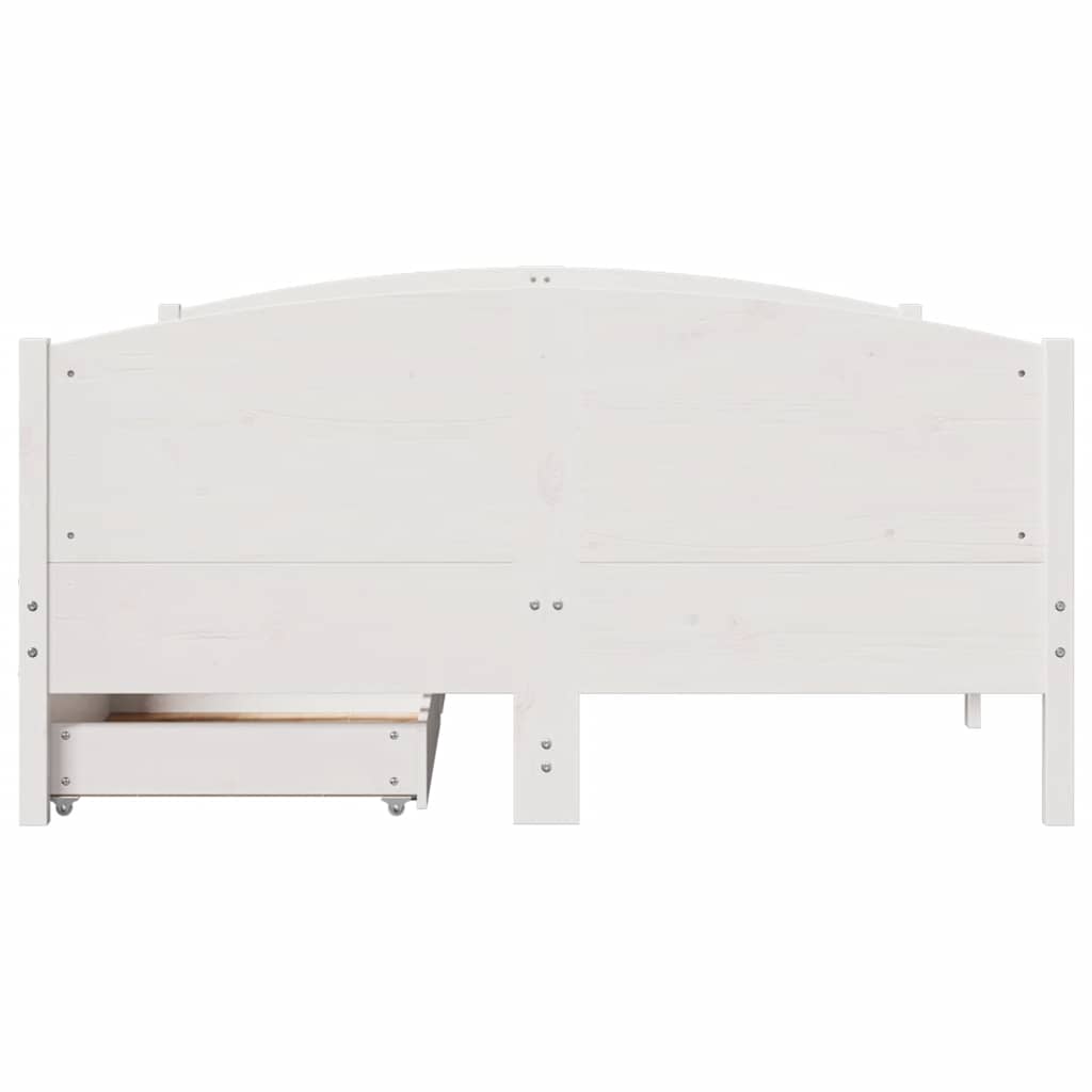 vidaXL Rama łóżka bez materaca, biała, 140x200 cm, lite drewno sosnowe