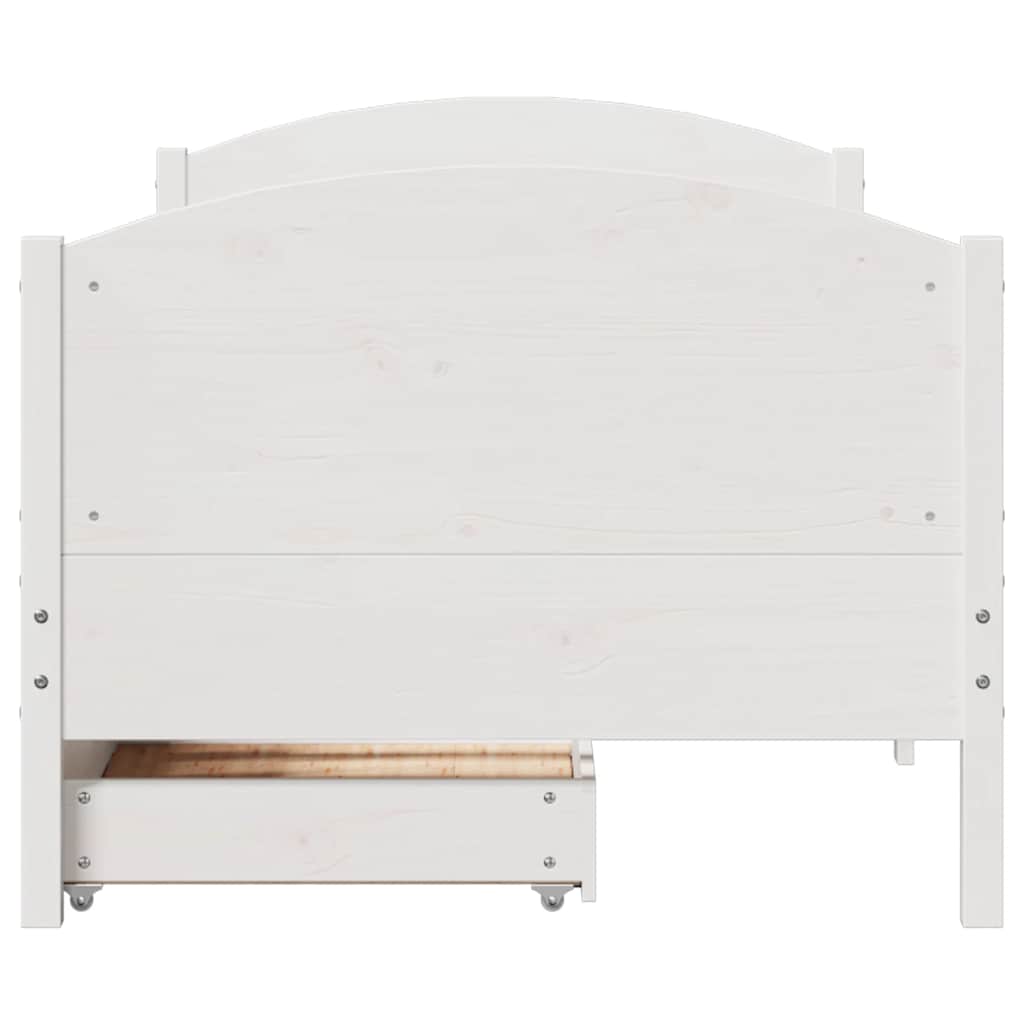 vidaXL Rama łóżka bez materaca, biała, 90x190 cm, lite drewno sosnowe