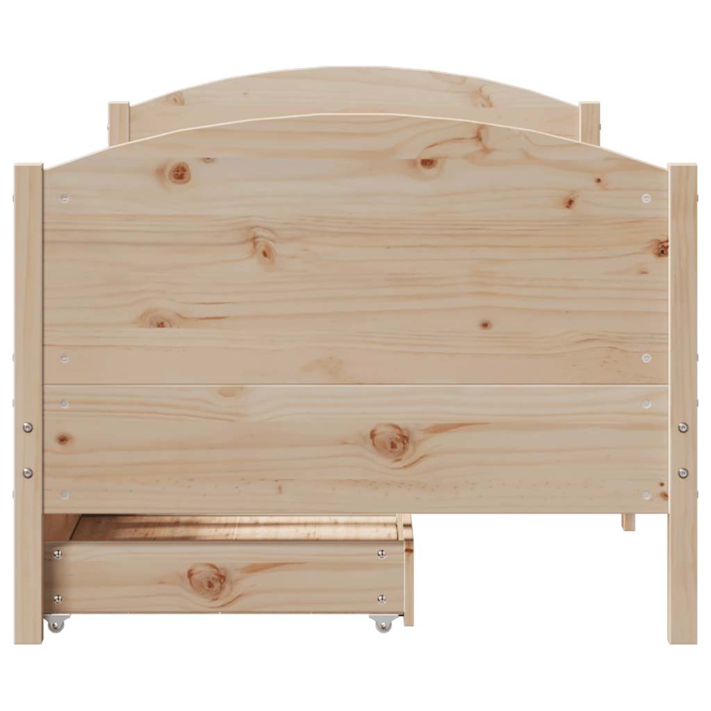 vidaXL Rama łóżka bez materaca, 75x190 cm, lite drewno sosnowe