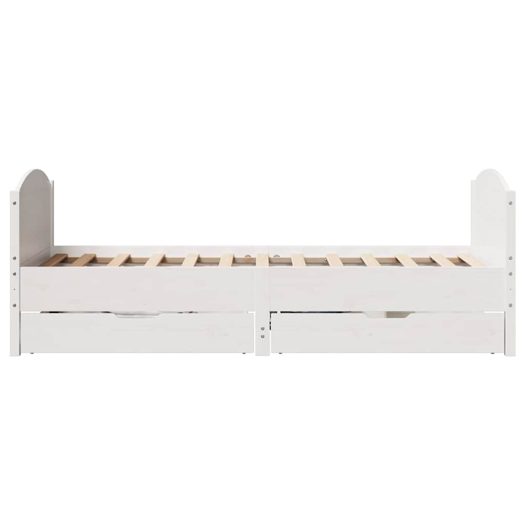 vidaXL Rama łóżka bez materaca, biała, 75x190 cm, lite drewno sosnowe