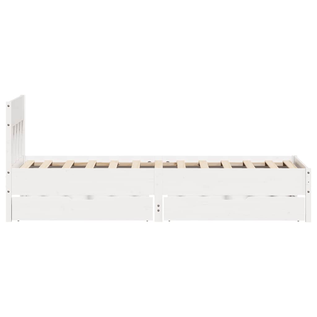 vidaXL Rama łóżka bez materaca, biała, 90x200 cm, lite drewno sosnowe