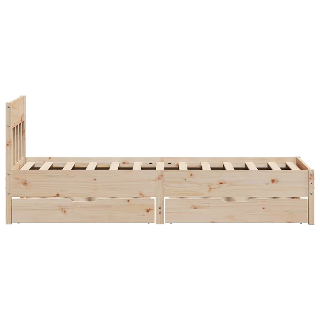 vidaXL Rama łóżka bez materaca, 75x190 cm, lite drewno sosnowe