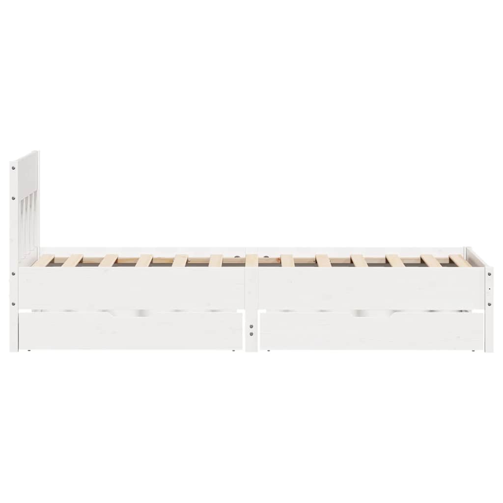 vidaXL Rama łóżka bez materaca, biała, 75x190 cm, lite drewno sosnowe