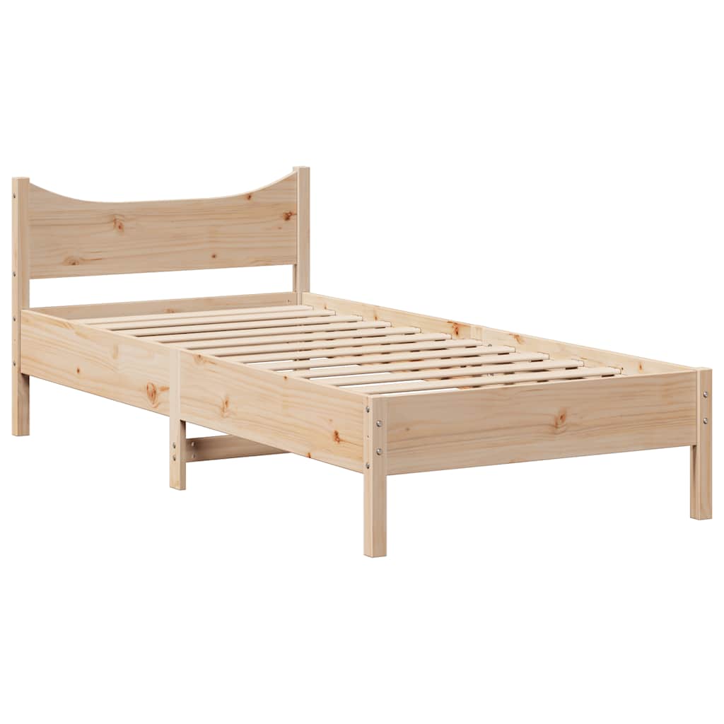 vidaXL Rama łóżka z szufladami, 75x190 cm, lite drewno sosnowe