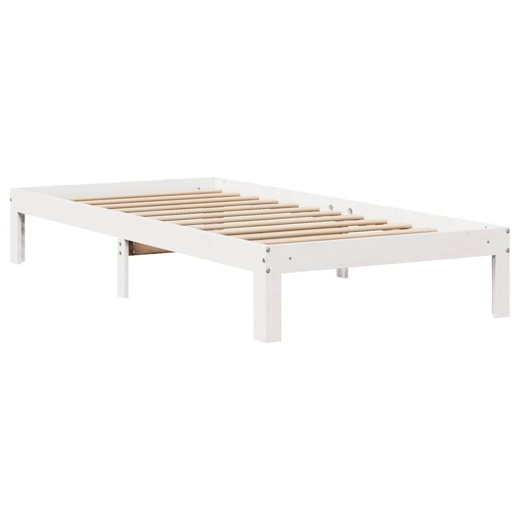 vidaXL Rama łóżka z szufladami, biała, 90x200 cm, lite drewno sosnowe