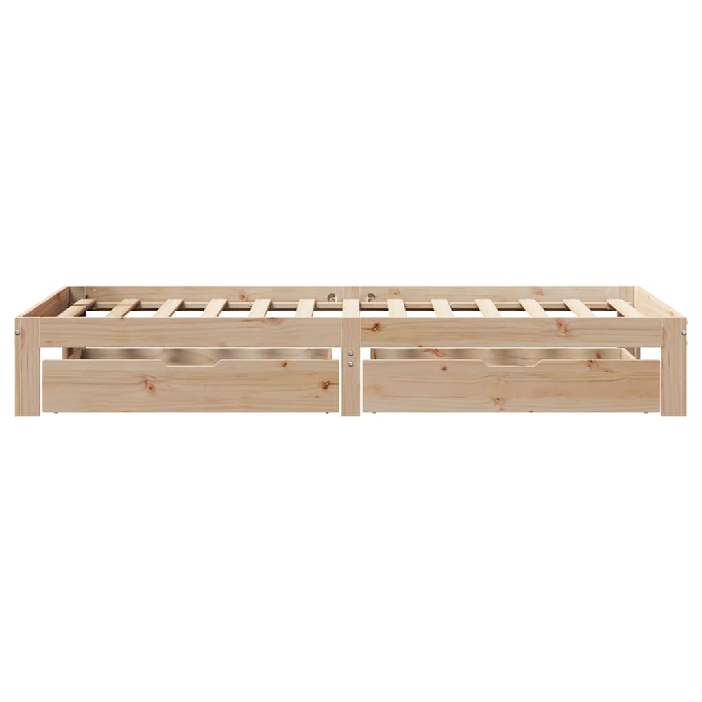 vidaXL Rama łóżka z szufladami, 100x200 cm, lite drewno sosnowe