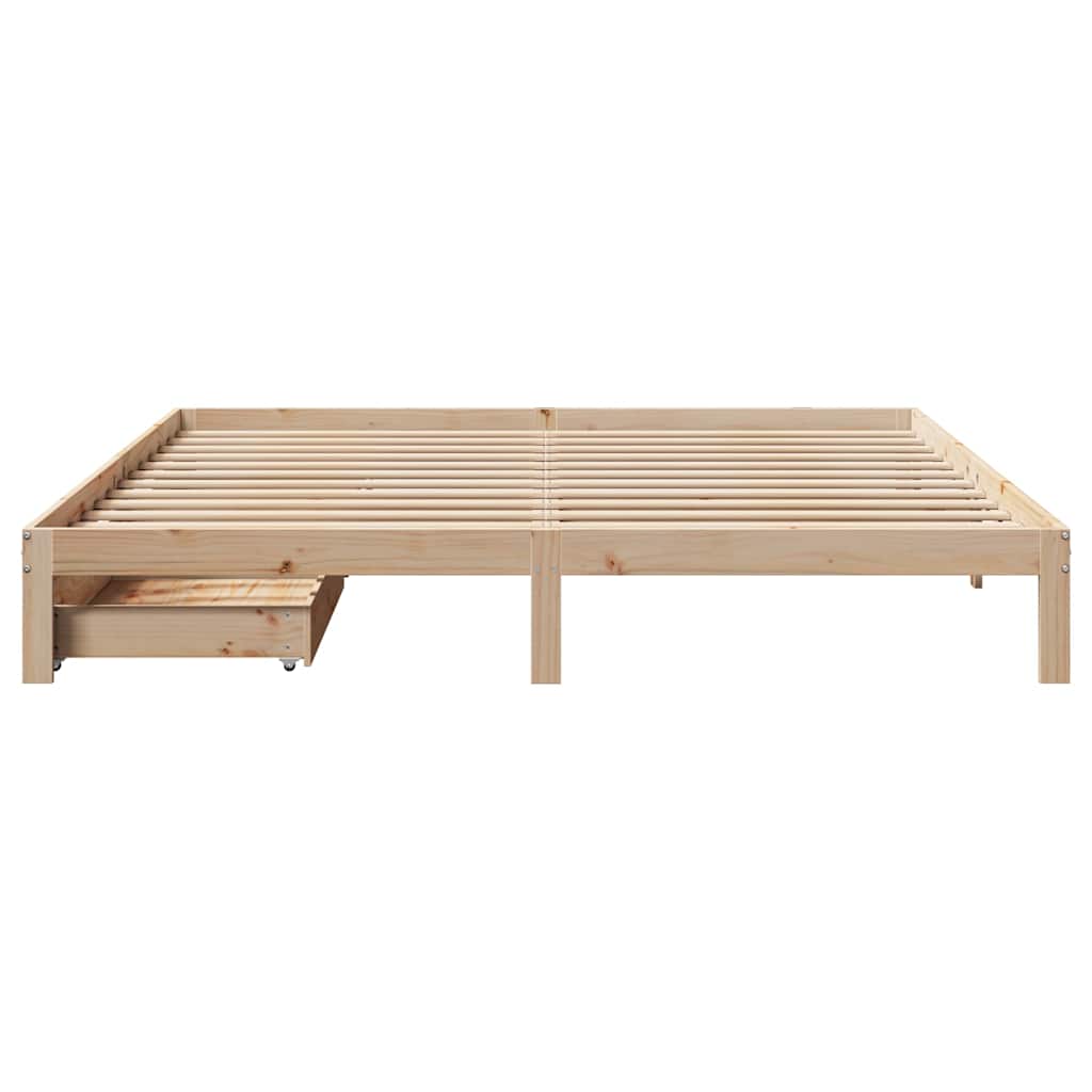 vidaXL Rama łóżka z szufladami, 180x200 cm, lite drewno sosnowe