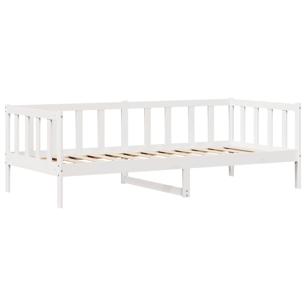 vidaXL Łóżko dzienne z szufladami, białe, 90x200 cm, drewno sosnowe