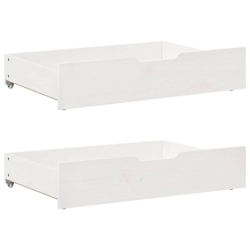 vidaXL Sofa rozsuwana z szufladami, bez materaca, białe, 90x190 cm