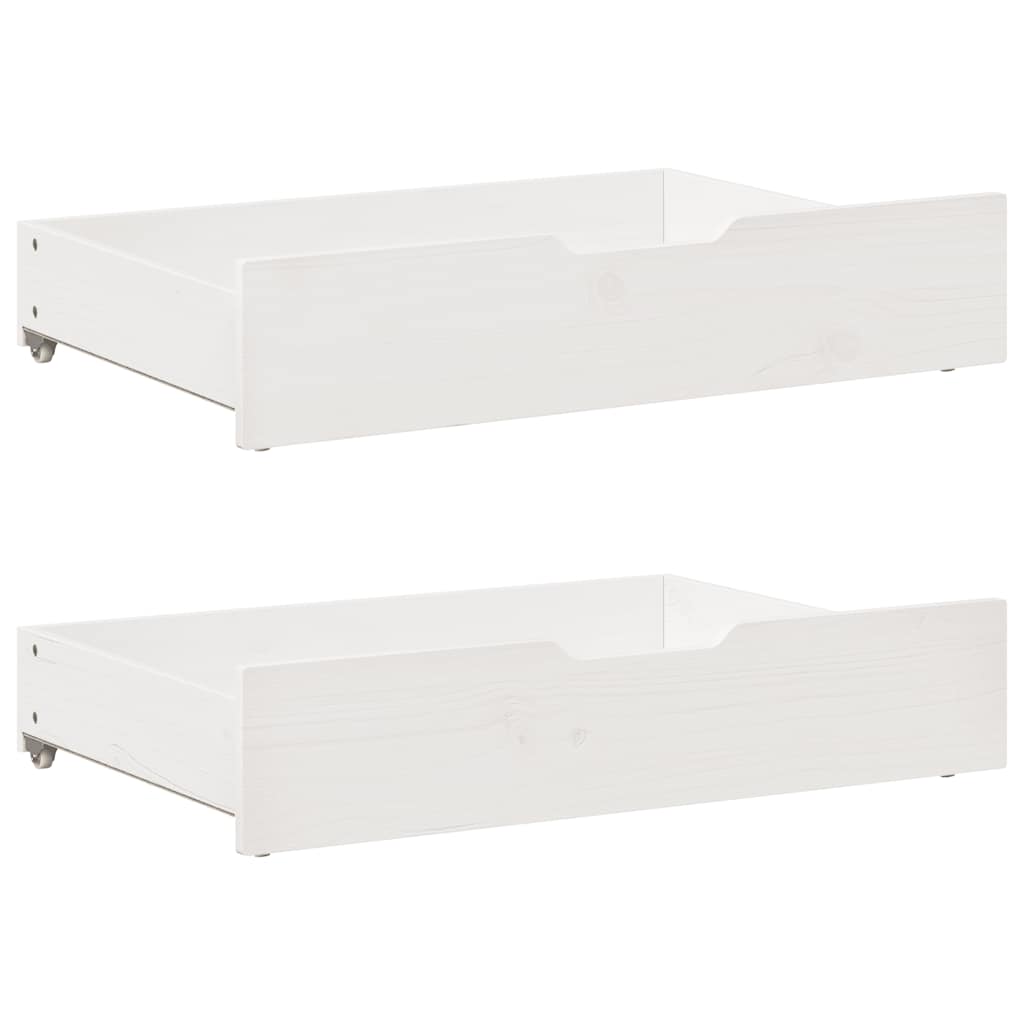 vidaXL Sofa rozsuwana z szufladami, bez materaca, białe, 90x200 cm