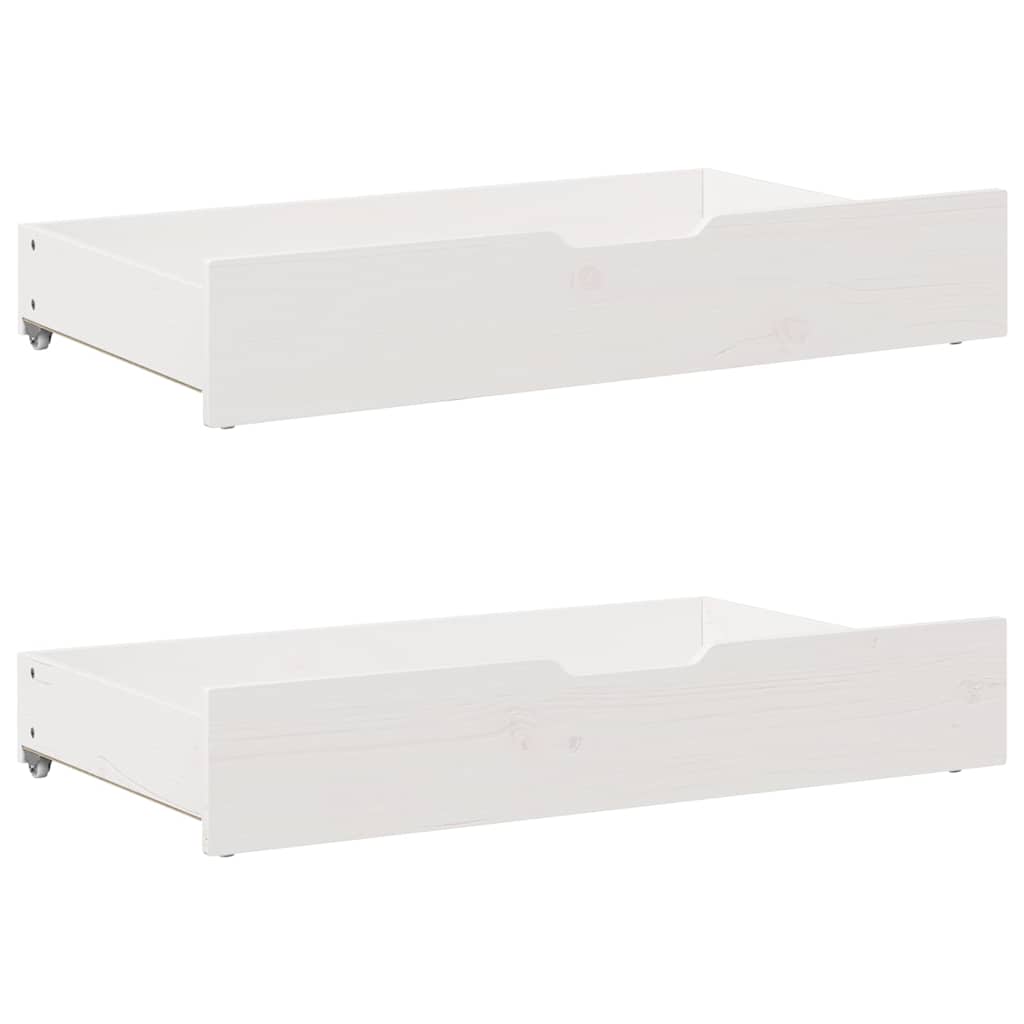 vidaXL Sofa rozsuwana z szufladami, bez materaca, białe, 90x200 cm