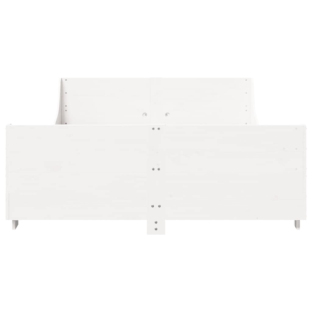 vidaXL Rama łóżka bez materaca, biała, 140x200 cm, lite drewno sosnowe