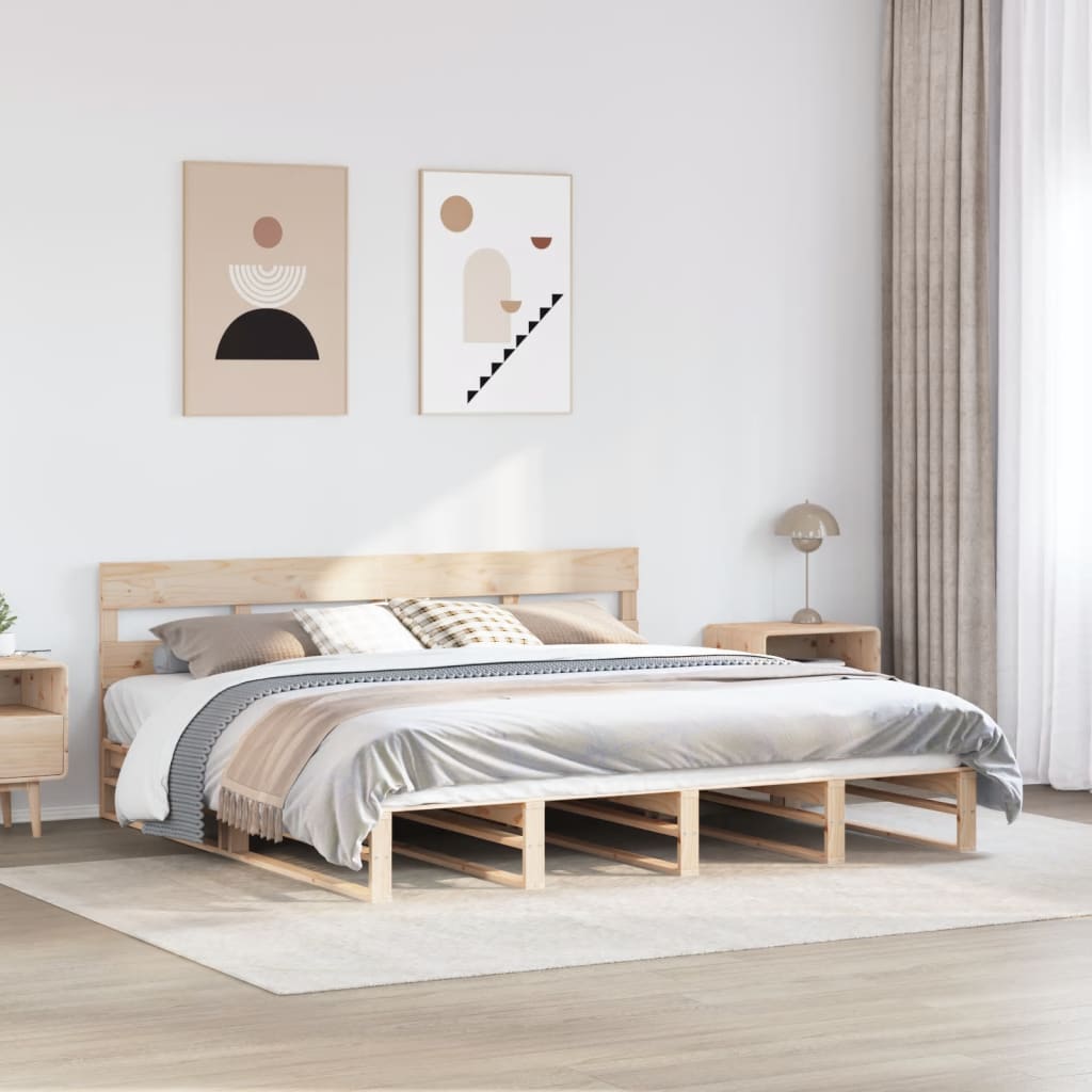 vidaXL Rama łóżka bez materaca, 180x200 cm, lite drewno sosnowe
