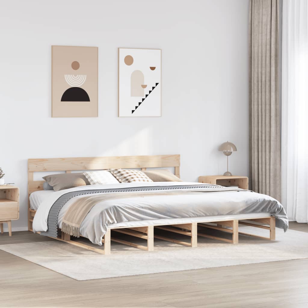 vidaXL Rama łóżka bez materaca, 200x200 cm, lite drewno sosnowe