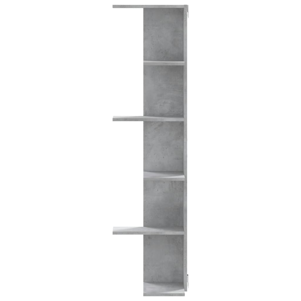 vidaXL Narożna półka ścienna, szarość betonu, 36,5x36,5x140 cm