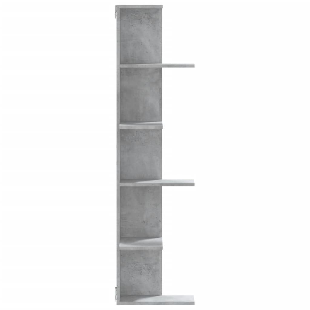 vidaXL Narożna półka ścienna, szarość betonu, 36,5x36,5x140 cm