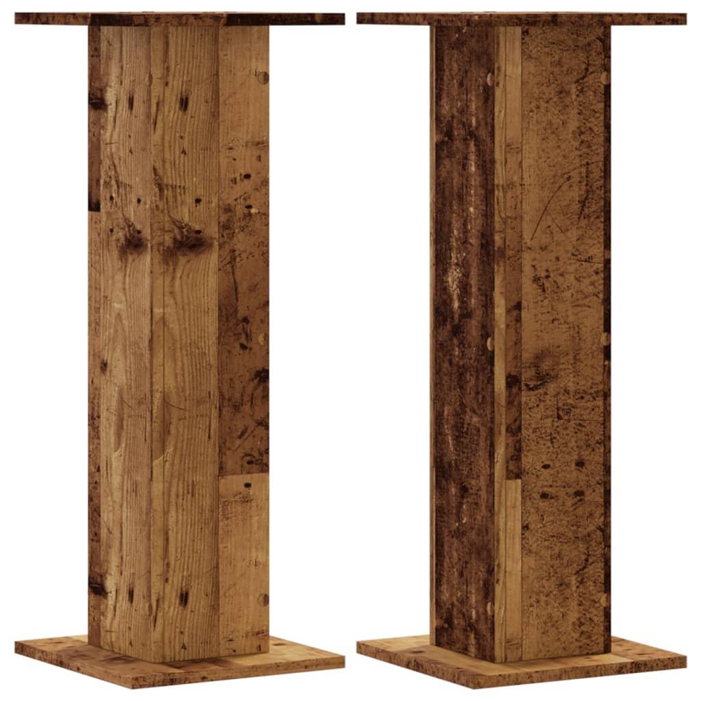 vidaXL Podstawki pod głośniki, 2 szt., stare drewno, 30x30x80 cm