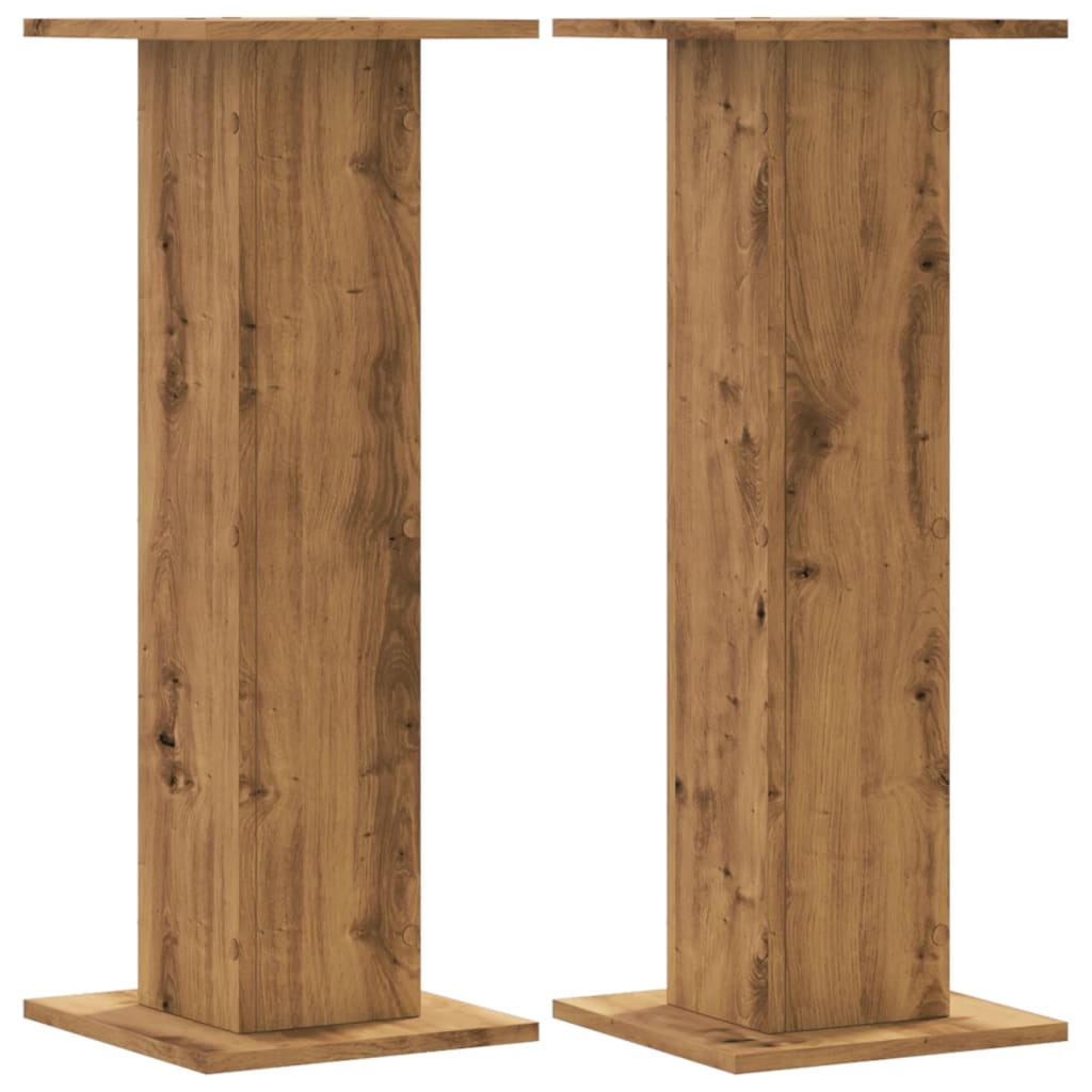 vidaXL Podstawki pod głośniki, 2 szt., dąb artisan, 30x30x80 cm