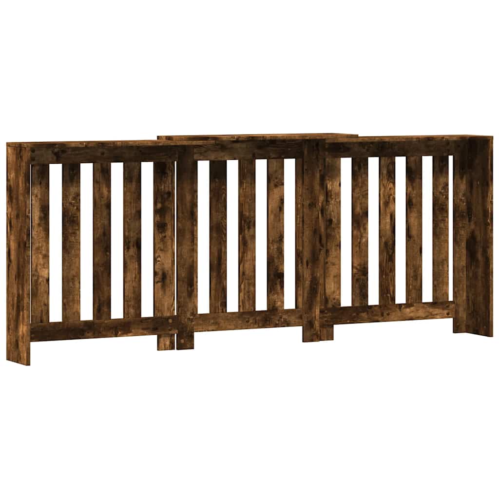 vidaXL Osłona na grzejnik, przydymiony dąb, 205x21,5x83,5 cm
