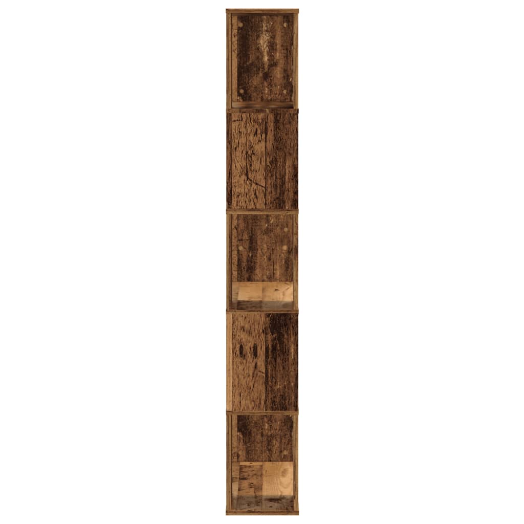 vidaXL 5-poziomowy regał na książki, stare drewno, 80,5x23,5x162,5 cm