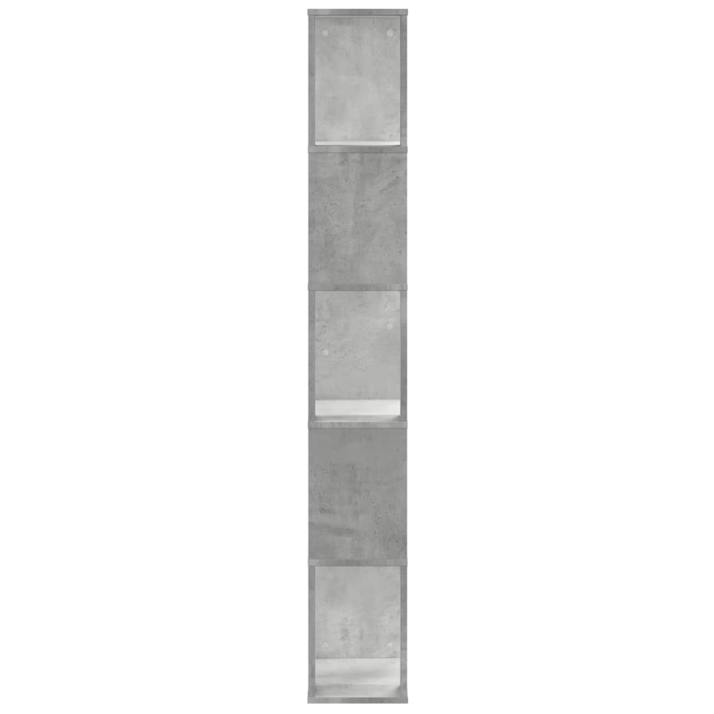 vidaXL 5-poziomowy regał na książki, szarość betonu, 45x23,5x162,5 cm