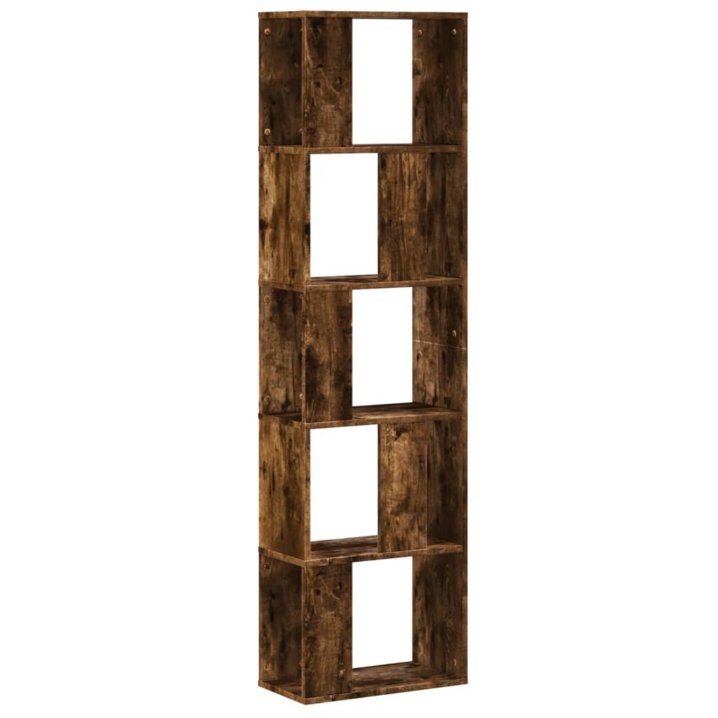 vidaXL 5-poziomowy regał na książki przydymiony dąb 45x23,5x162,5 cm