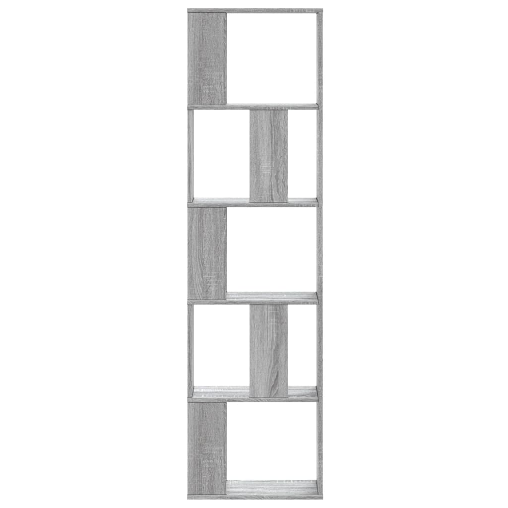 vidaXL 5-poziomowy regał na książki, szary dąb sonoma 45x23,5x162,5 cm