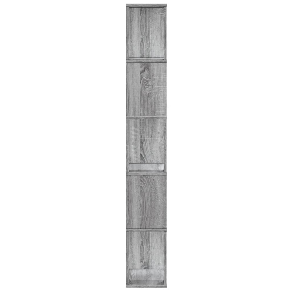 vidaXL 5-poziomowy regał na książki, szary dąb sonoma 45x23,5x162,5 cm