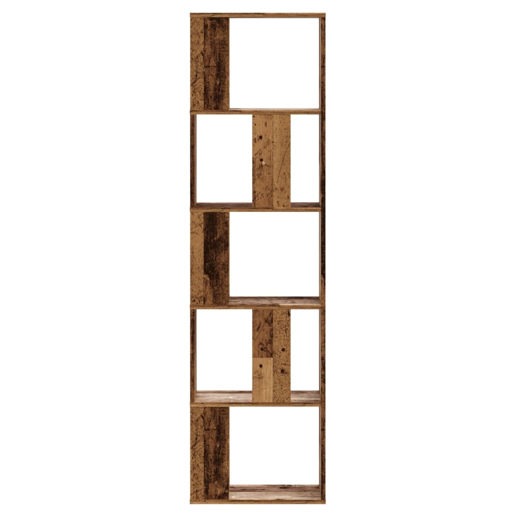 vidaXL 5-poziomowy regał na książki, stare drewno, 45x23,5x162,5 cm