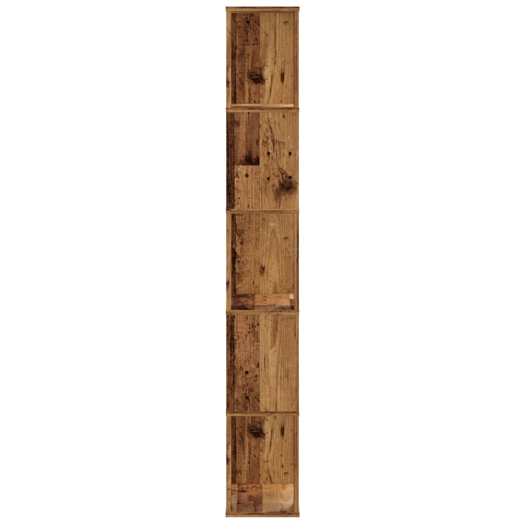 vidaXL 5-poziomowy regał na książki, stare drewno, 45x23,5x162,5 cm