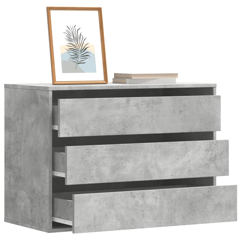 vidaXL Komoda, szarość betonu, 80x41x58 cm, materiał drewnopochodny
